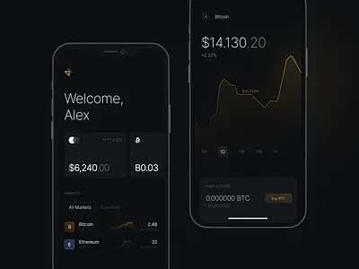Crypto Wallet App — Home Screen, Assets View app banking bitcoin crypto crypto exchange crypto wallet eth ethereum fintech funds receive send funds stocks usdt wallet wallet app web3