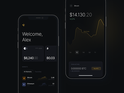 Crypto Wallet App — Home Screen, Assets View app banking bitcoin crypto crypto exchange crypto wallet eth ethereum fintech funds receive send funds stocks usdt wallet wallet app web3
