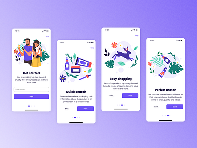 Onboarding | Daily UI 023 app design cruelty free daily ui dailyui onboarding ui design user experience vegan vegetarian