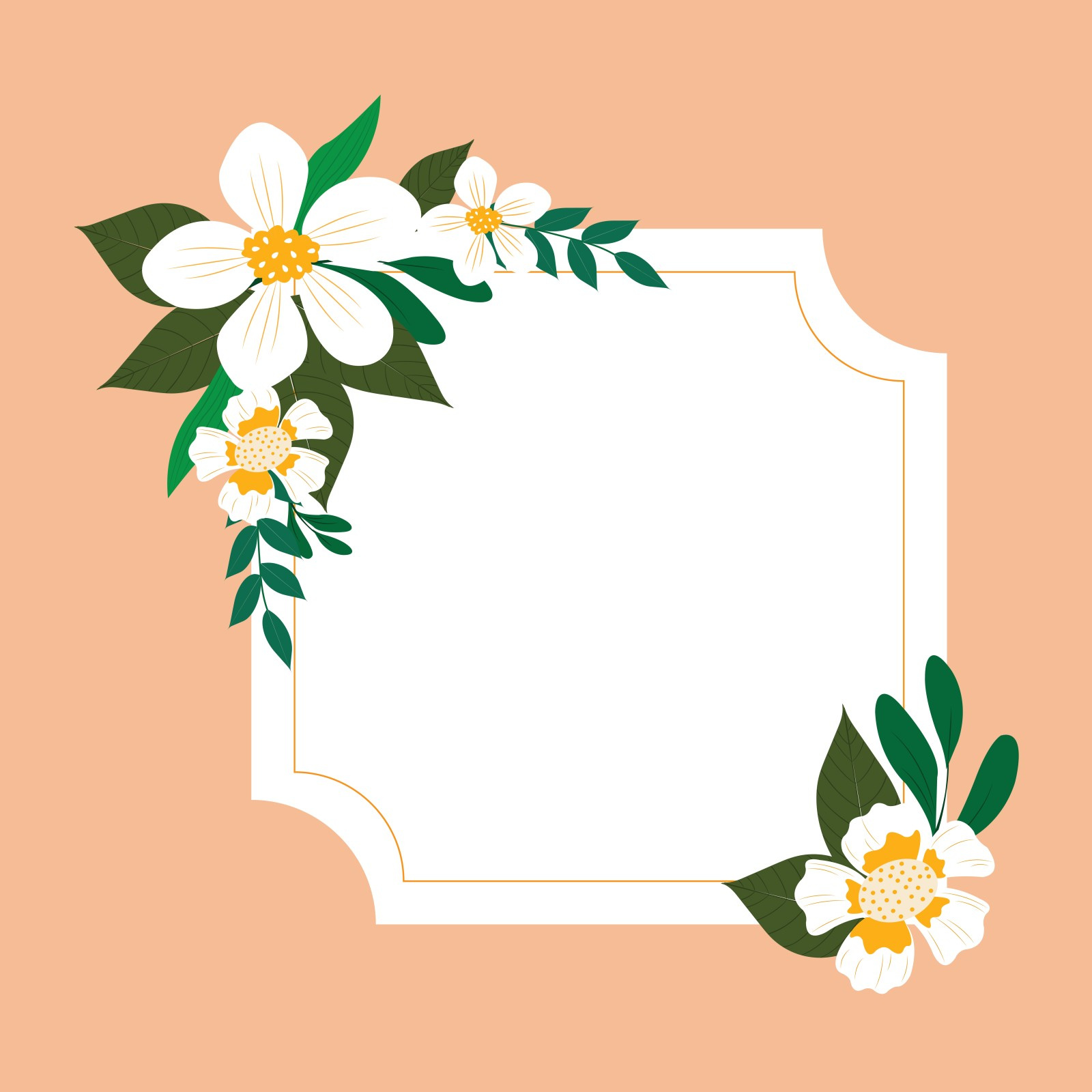 square frame with floral elements by Rezaul Kabir on Dribbble, image size:1600x1600