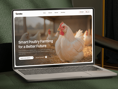 Baraka – Poultry Farm Management Landing Page agri saas agri startup agricultural technology agriculture web design agritech platform clean ui farm data analytics farm inovation farm management system farm productivity tools feed management system foodtech livestock landing page livestock monitoring modern agriculture poultry farming saas dashboard sustainable farming ui ux design web design landing page