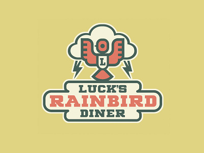 Luck's Rainbird Diner logo. badge branding design graphic design illustration logo retro