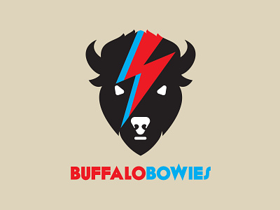 BuffaloBowies logo. badge branding design graphic design illustration logo retro