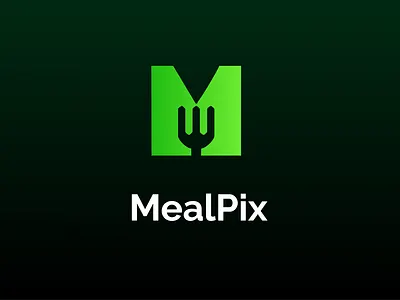 M in fork style logo concept app logo figma fork logo graphic design logo m logo meal logo restaurant logo simple logo