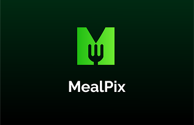 M in fork style logo concept app logo figma fork logo graphic design logo m logo meal logo restaurant logo simple logo