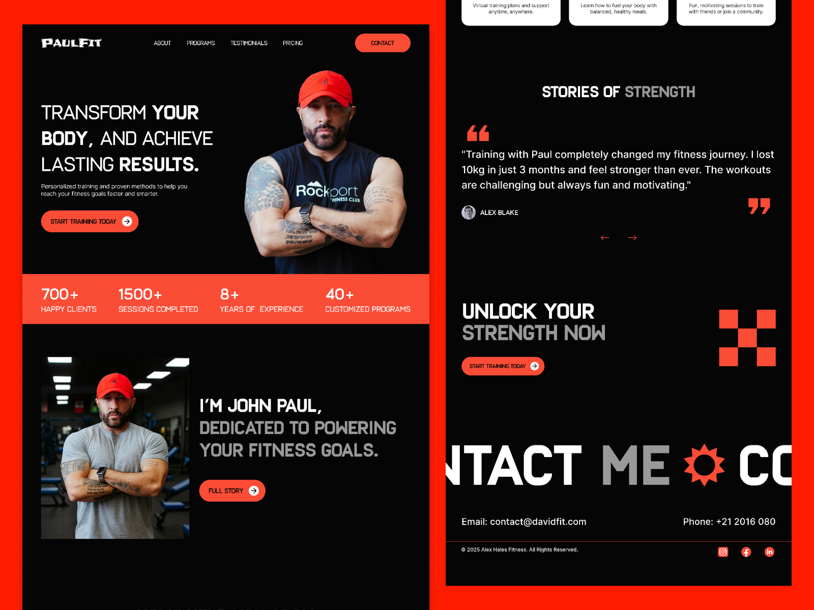 Personal Trainer Website Landing Page conversionfocuseddesign fitnesstrainerlandingpage personaltrainerlandingpage wellnessbrand