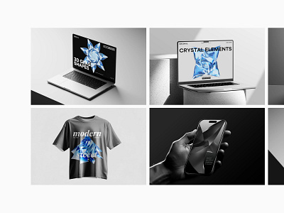 Branding Concept 3d abstract background blender brand identity branding clean crystal dark header mockup modern professional tshirt ui visual identity