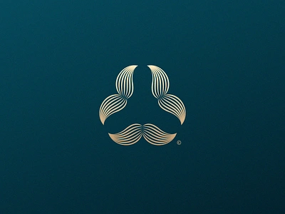 Mustaches | Logo Design abstract fancy geometric gold icon logo design mark mustache stripes symbol symmetrical