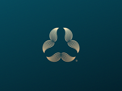 Mustaches | Logo Design abstract fancy geometric gold icon logo design mark mustache stripes symbol symmetrical