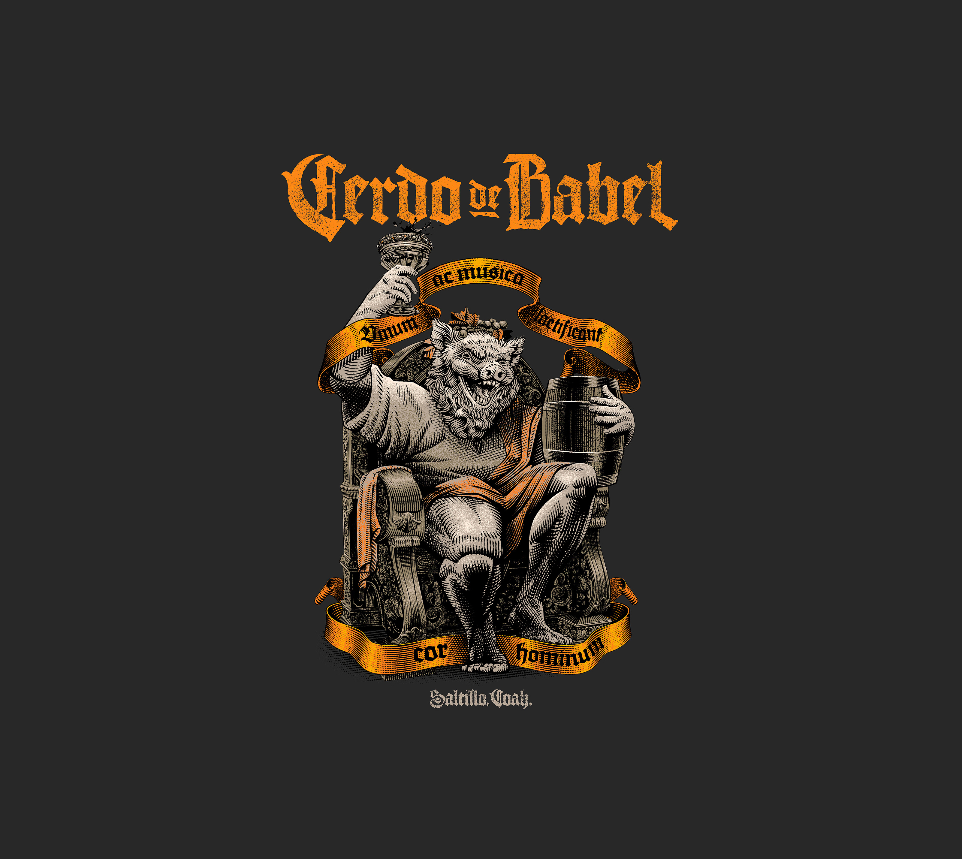 Cerdo de Babel adobe illustrator graphic design illustration lettering poster screen print vintage