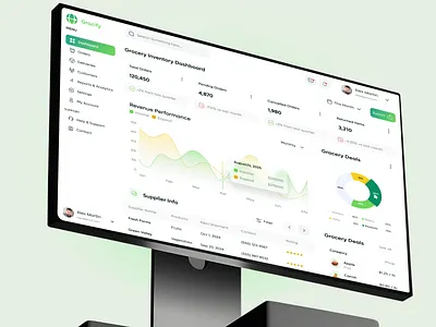 Grocery Admin Dashboard β UI UX admin panel analytics app design clean design dashboard dashboard design data visualization design inspiration ecommerce groceryapp inter action design minimal design product design saas ui design user experience user interface ux design web app web dashboard