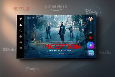 Smart TV OS: Entertainment, Simplified entertainment ui media interface minimal ui os design smart tv streaming app design tv os ui design ux design