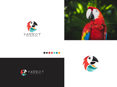 Parrot Logo animal artist bird branding carrot cartoon colorful concept creative custom designer idea logo logomark mascot minimal modern pet professional unique