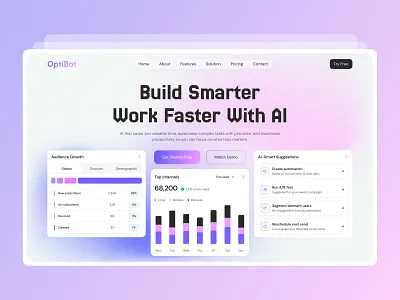 Saas AI Landing Page ai ai landing page ai website branding bussiness design ecommerce hero section homepage landing page marketing saas saas landing page saas website startup ui web design website