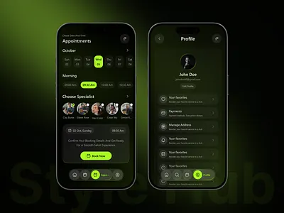 Barber and Beauty Salon Booking App appointment barber booking beauty salon booking app hair cut hair stylist ios app mobile app modern app salon app salons services skincare ui