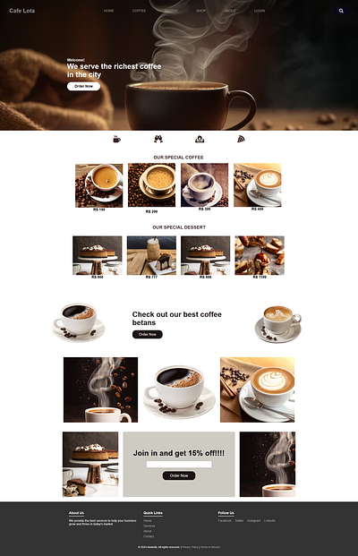 Cafe Restaurant Web Desine