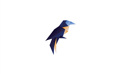 Raven Bird geometric logo design - branding design geometric bird logo geometric logo logo logo design low poly polygonal logo raven esports logo raven logo