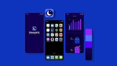 SleepKit - Sleep Tracking App app app icon branding design eye eye icon eye logo icon illustration logo meditation app mindfulness moon moon logo sleep app sleep tracker logo sleep tracking app ui vector visual identity