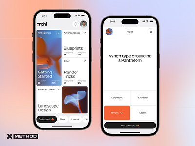 Architecture Learning App 🏛️ app architecture dashboard design figma learning lms quiz ui ux