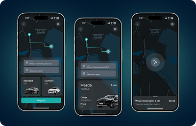 Taxi mobile app mobile app ui user interface uxui uxui design