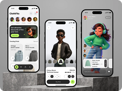ClothFits: Social Shopping Experience appdesign dailyui designinspiration dribbbleshot ecommercedesign futureofshopping immersiveux interfacedesign madewithfigma mobileapp onlineshopping socialcommerce uidesign userinterface uxdesign uxuidesign