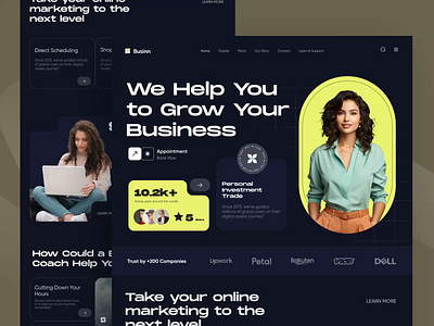 business agency web ui design agency agency website branding branding design business ui business website clean ui design hero section minimal modern ui saas website ui ux web web design website design