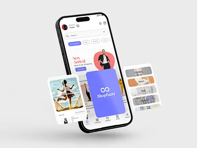 Shopfinity E- Commerce App UI app brand design branding design e commerce figma graphic design illustration modern design simple ui ui ui kit ux website
