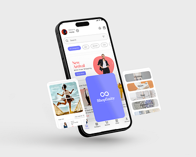 Shopfinity E- Commerce App UI app brand design branding design e commerce figma graphic design illustration modern design simple ui ui ui kit ux website