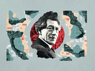 Alberto Giacometti art artist collage digital art editorial giacometti illustration magazine painter portrait profile sculpture