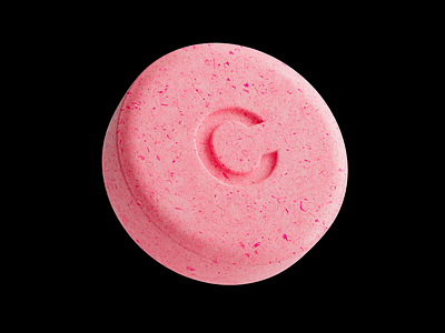 Chewable Vitamin C Tablet 3d abstract animation branding chewable cinema4d design healthcara illustration logo medical modeling motion graphics pharmaceutical pill realistic render supplement texture vitamil