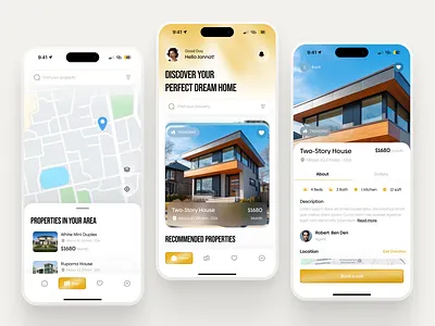 Property Search Mobile App — Real Estate Map & Listing UI appdesign appui conversiondesign dubaiux filterui listingui luxurybranding mapui mobileappdesign modernui premiumui propertyapp realestateapp realestateappdesign realestateui realestateux uidesign uiux uxagency uxdesign