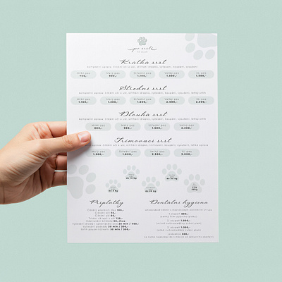 Price list design for a dog salon 🐩🐶 adobe adobeprogrammes branding design vector vectorart vectors work