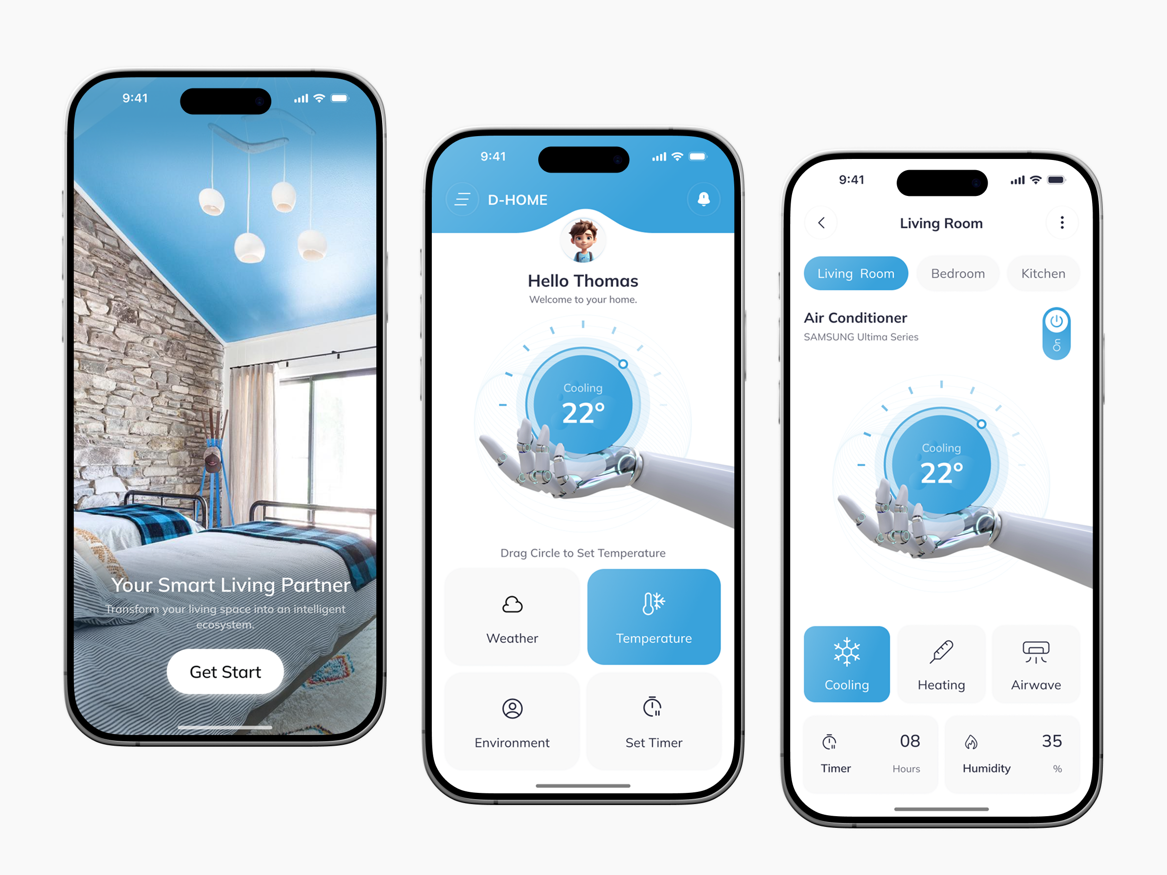 Smart Home App Design air app appdesign automation control device home automation iosdesign mobile moderndesign smart devices smart home smart living technology uiux uxdesign