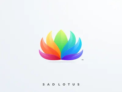 Sad Lotus Logo brand branding colorful design identity illustration logo lotus simple