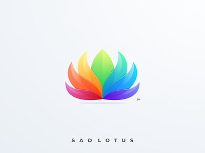 Sad Lotus Logo brand branding colorful design identity illustration logo lotus simple