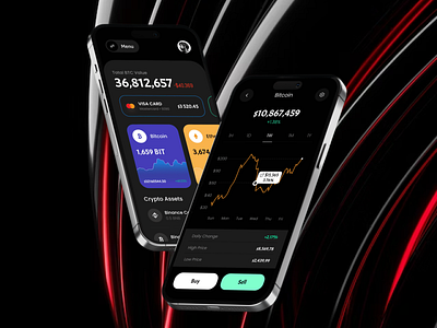 Crypto wallet Mobile application app app design awe crypto crypto currency crypto exchange crypto wallet dark ui finance home ios mobile app