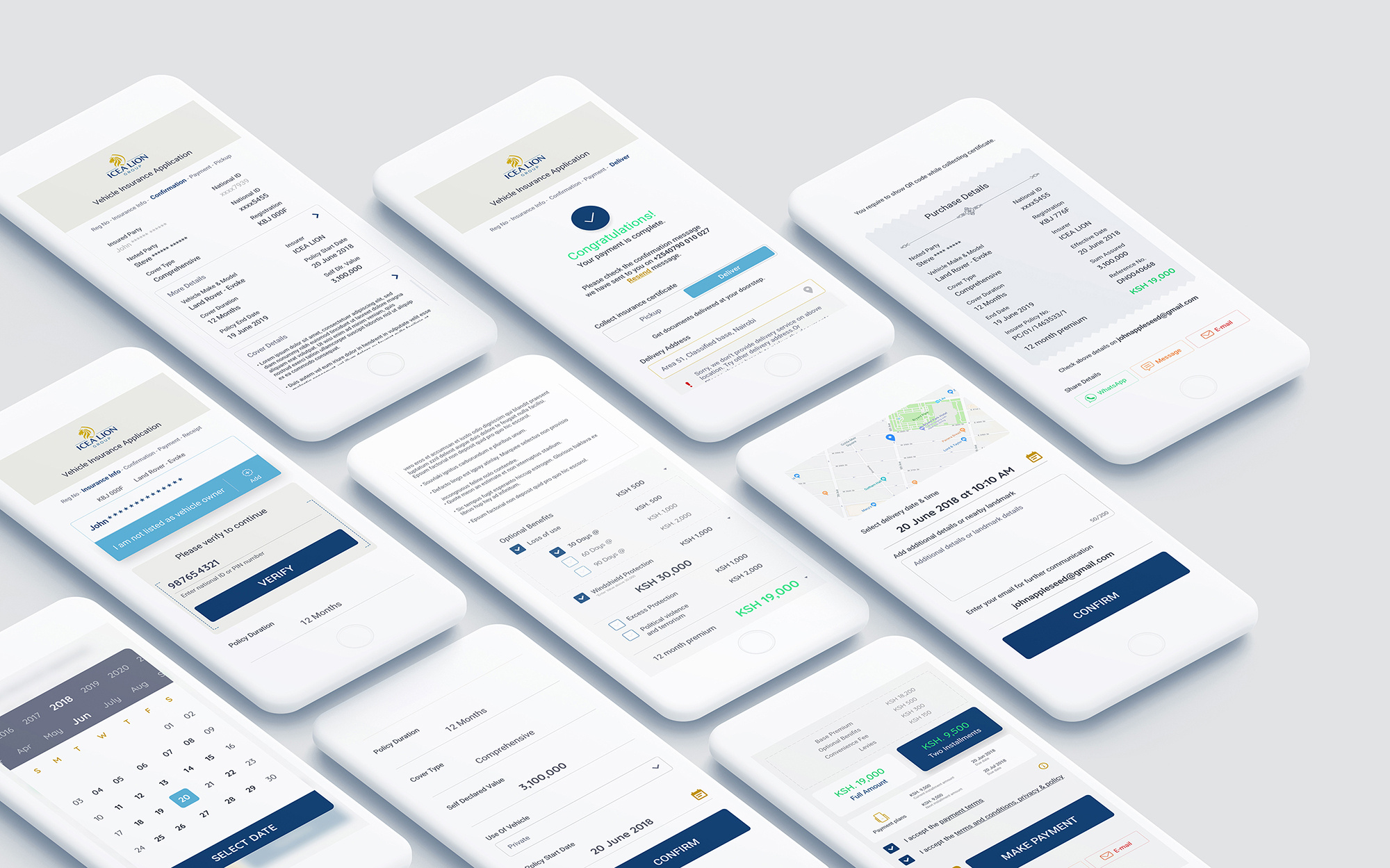 Vehicle Insurance Mobile Application application design insurance kreatekar mobileapp ui uiux vehicle webapp website