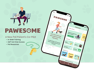Pawesome Dog Walking App branding design dog dribbble figma graphic design pet product design ui ux