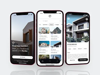 Real Estate Mobile App branding graphic design logo mobileappdesign realestateapp realestatemobileapp ui uiuxdesign ux