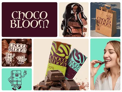 ChocoBloom | Chocolate Brand Identity brand identity branding chocolate dark honey milk packaging vanilla