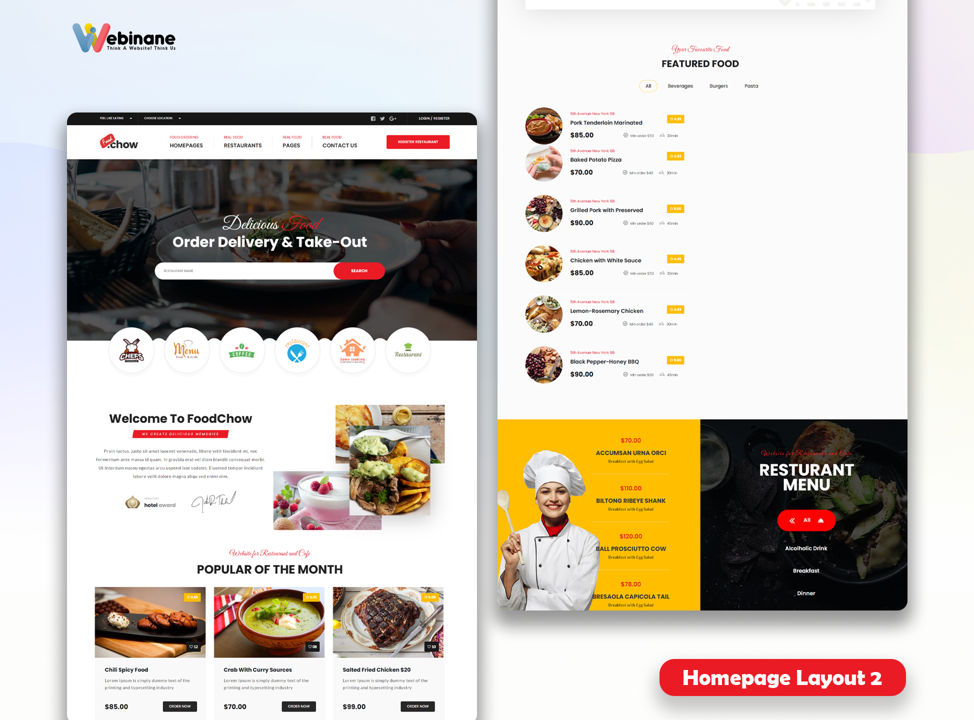 Example of Fast Food Website Design & Development 