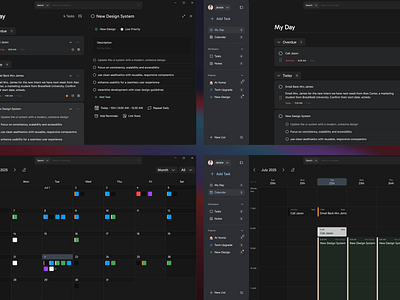 Todo / Scheduler App | Desktop V2 calendar darkmode dashboard desktop manage nav organize todo ui