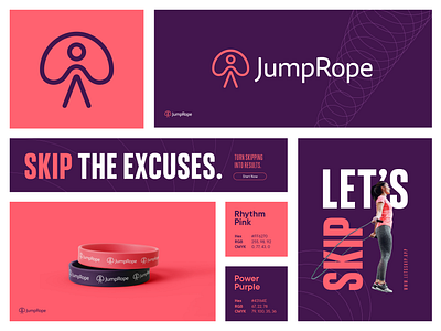 Jump Rope Brand Identity bento brand identity branding fitness center fitness startup gym branding health logo logo logodesign logodesigner mark meditation symbol wellness workout yoga