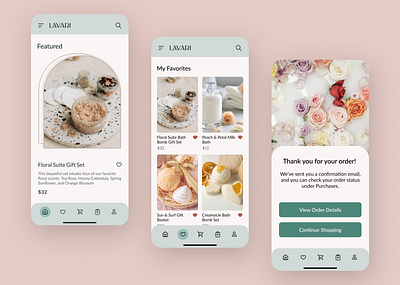 Lavari — Mobile Design beauty brand design brand identity branding design e commerce ecommerce elegant figma luxury mobile app mobile ui shop ui ui design uiux user interface ux design visual design