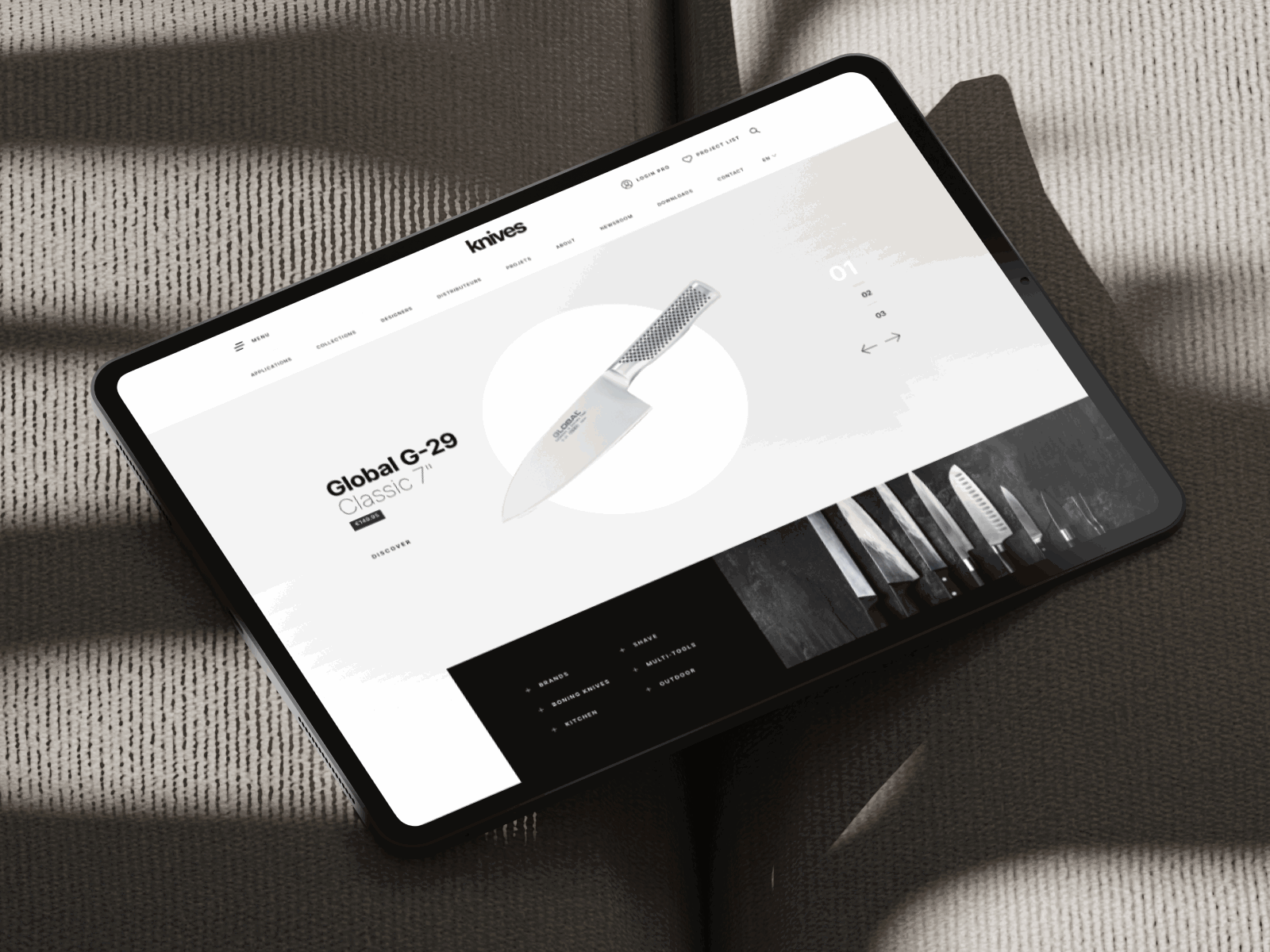 Knives website belgium branding brussels graphic design kitchen knives responsive shop ui webshop website