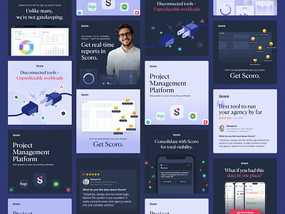 Linkedin ads for Scoro ad graphic design marketing