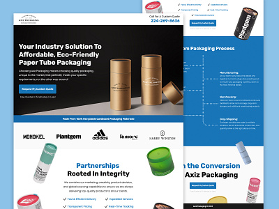 Axiz Packaging Landing Page animation branding design digital design graphic design landing page packaging packaging design ppc marketing ui ux web design