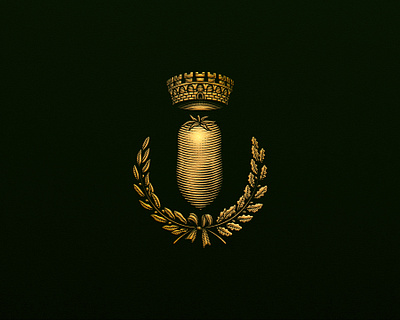 San Marzano - restaurant logo design branding crown design engraving etching food graphic design hand drawn icon illustration italian logo logo design pasta pizza restaurant riyadh tomato wreath