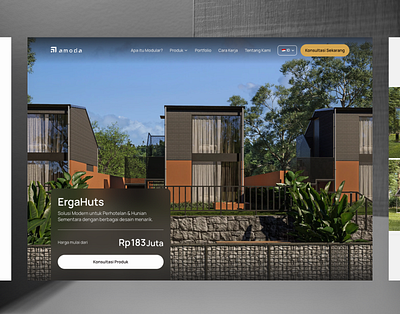 Amoda - Modular building product website design 3d design architecture web design b2b backswitch building web design clean design digital product figma framer graphic design minimalist design modular building realproject responsive ui ux web design website website design