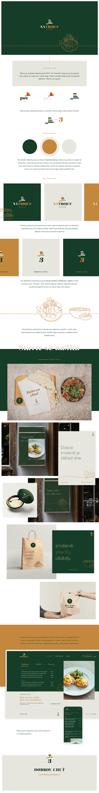 Bistro NATROJCE bistro brand branding clean gastro gold green illustration logo minimalism